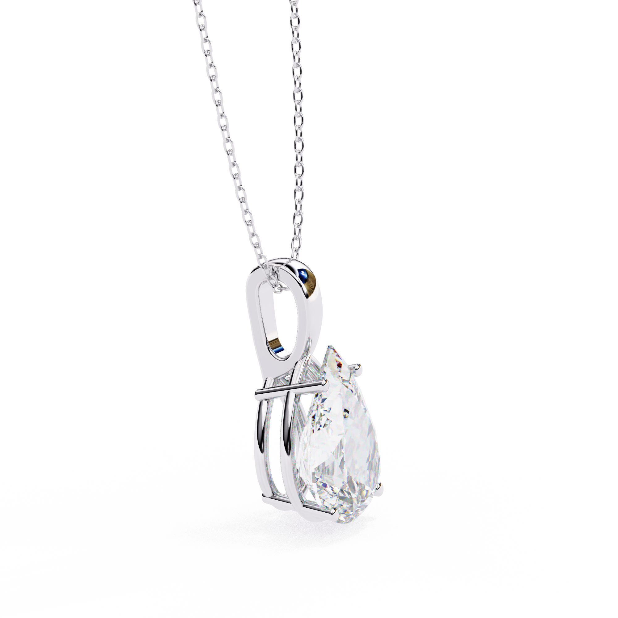 Solitairekart 2.06ct Pear-Cut Natural Diamond Solitaire Pendant-H Color, VS1 Clarity